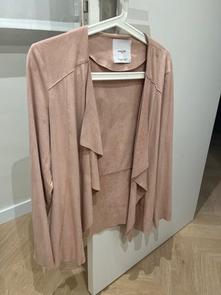 Chaqueta de ante rosa Mango Talla M