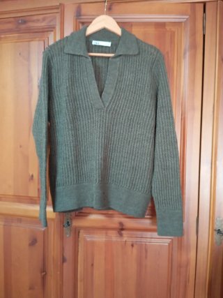 Jersey polo Zara verde caki