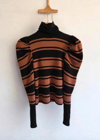 Jersey ZARA Rayas Manga Abullonada Talla S
