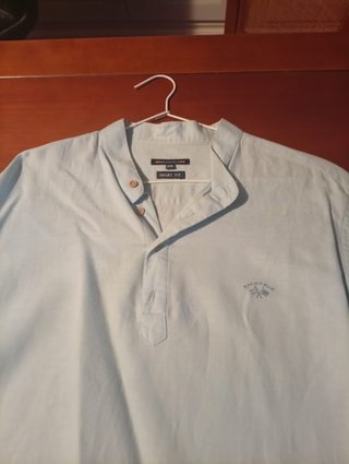 Camisa Spagnolo Celeste Cuello Mao XL
