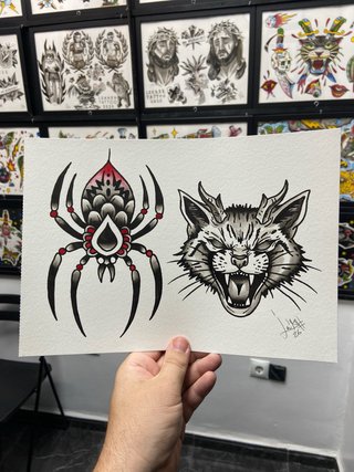 Pintura original A4- Diseño de tatuaje