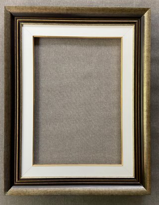 Marco imitación oro y negro con blanco - 69 x 54