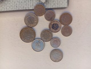 Lote de 11 Monedas Suizas helveticas