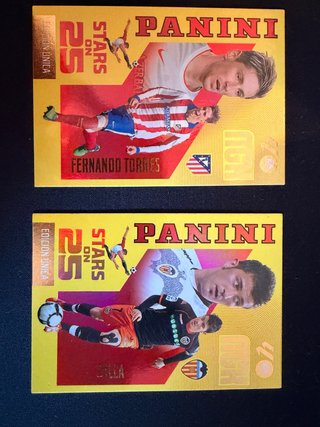 2 Cartas Panini Stars on 25 - Villa y Torres