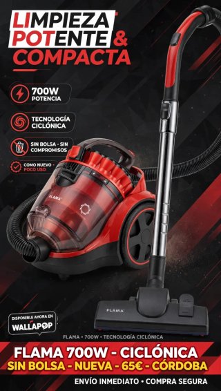 Aspiradora Flama 700W Ciclónica Sin Bolsa