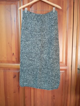 Falda larga Zara Azul marino/gris.