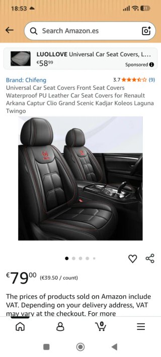 Fundas de Asiento Universales para Coche