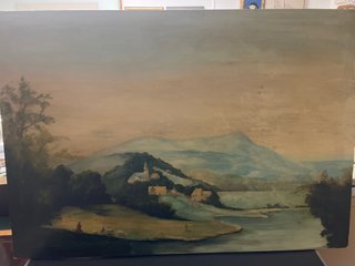 Pintura al óleo paisaje de montaña 116x82cm