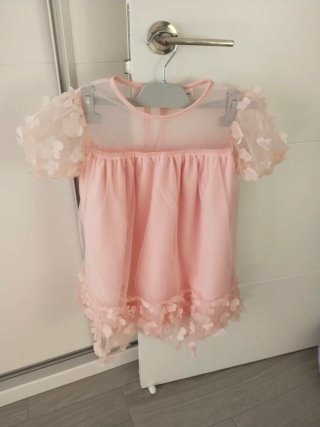 Vestido de fiesta rosa con flores Taya 6-7
