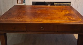Mesa de centro de madera maciza de teca 4 cajones