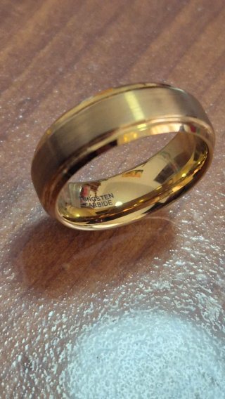 Anillo Alianza de Tungsteno Dorado TALLA 24.Nuevo.