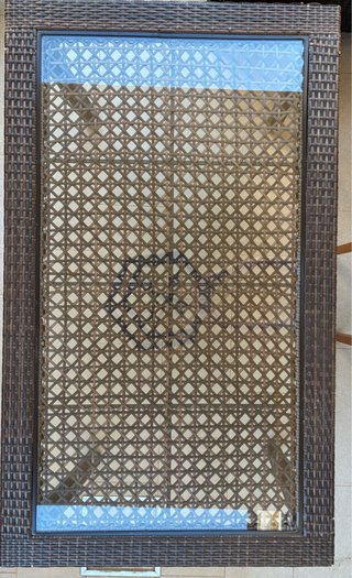 Mesa de Terraza de Ratán sintetico y Cristal