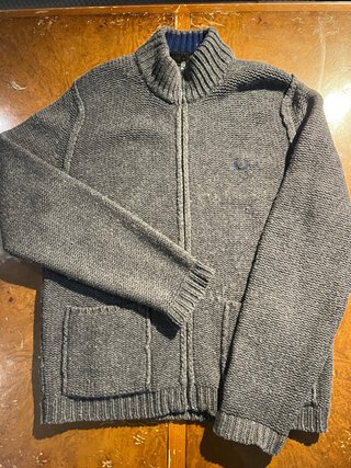 Chaqueta de punto Fred Perry gris con intrior de c