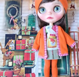 Conjunto Ropa Navidad para Muñeca Blythe