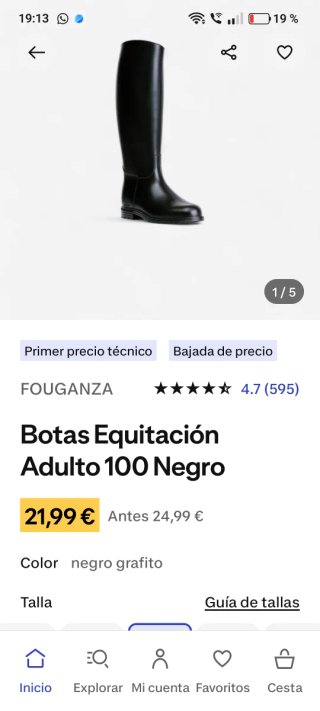 Botas talla 40y Casco talla 59.