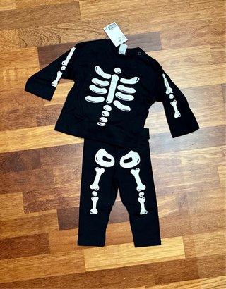 Disfraz Halloween Esqueleto Bebé 6-9 Meses NUEVO