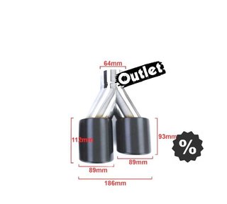 FE COLA ESCAPE SALIDA DOBLE UNIVERSAL 2x 89MM ACERO INOX NEG