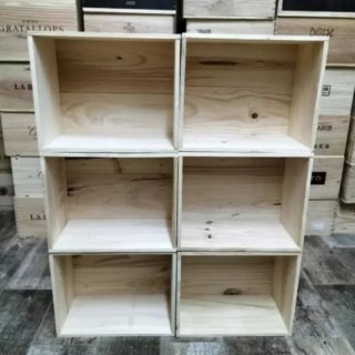 6 Cajas de Madera Estantería