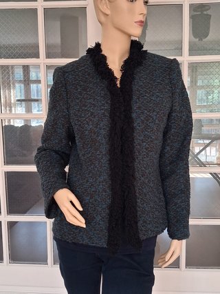 Chaqueta Texturizada Verde y Negra Talla L