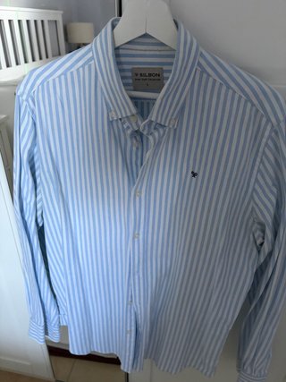 Camisa Silbon Rayas Azul y Blanca Talla L