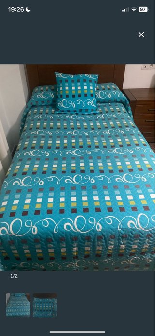 Colcha para Cama Individual con Cojín