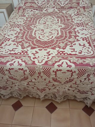 Colcha de Encaje Veneciano encajé de aguja