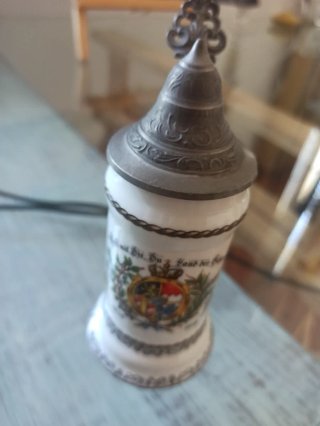 Jarra de Cerveza de Porcelana con Tapa
