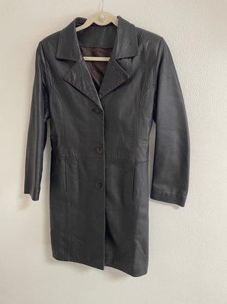 Chaqueta 3/4 de Piel marrón