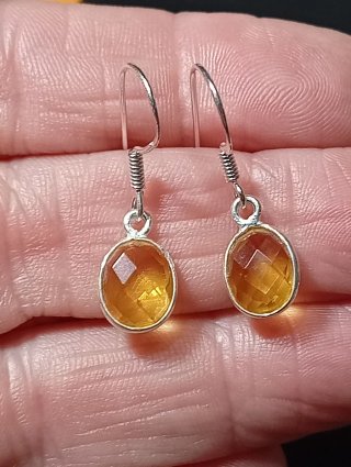Pendientes de Plata de Ley citrino