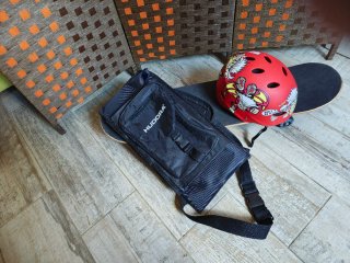 Set de Monopatín, Mochila Hudora y Casco