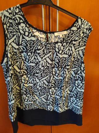 Blusa sin mangas Merletti azul y marino