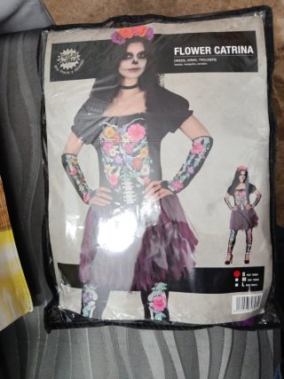 Disfraz Catrina Floreada  talla M.