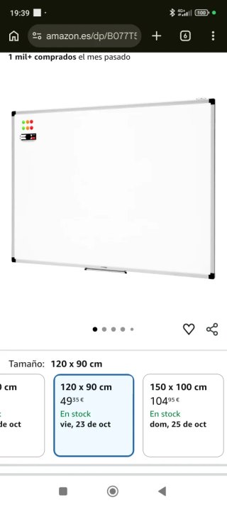 Pizarra Blanca 120x90 cm