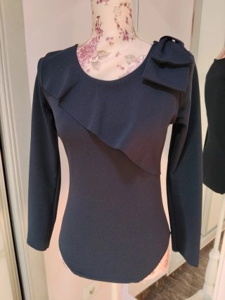 Body azul marino Manga Larga Talla M