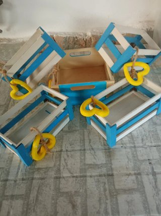 Set de 5 Cajas de Madera Decorativas