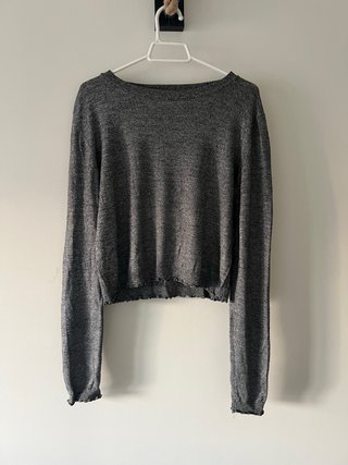 Jersey Gris de Manga Larga de Bershka