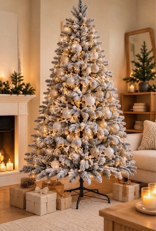Árbol de Navidad nevado 210 cm NUEVO (en caja)