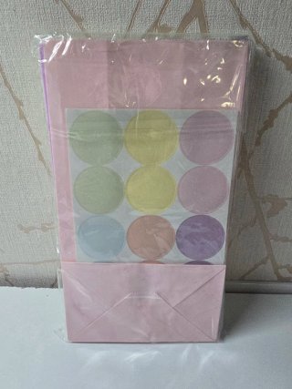 30 Bolsas de Papel de Colores con Pegatinas
