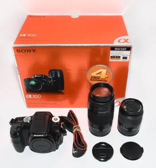 CAMARA REFLEX SONY ALPHA 100 CON 2 OBJETIVOS