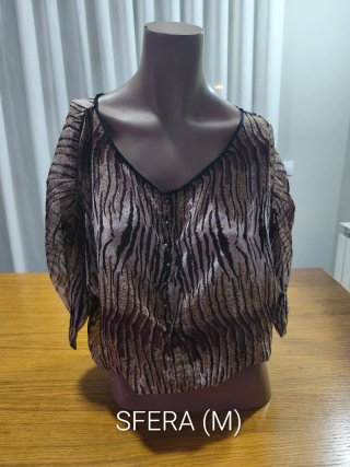(M) Blusa animal print de gasa / chifón (Sfera)