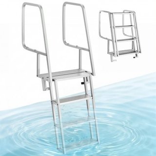 Escalera de muelle abatible, 4 escalones, escalera