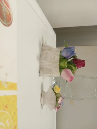 Set de 2 Ramos de Flores de Porcelana