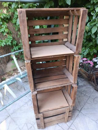 Estantería de Cajas de Madera Vintage