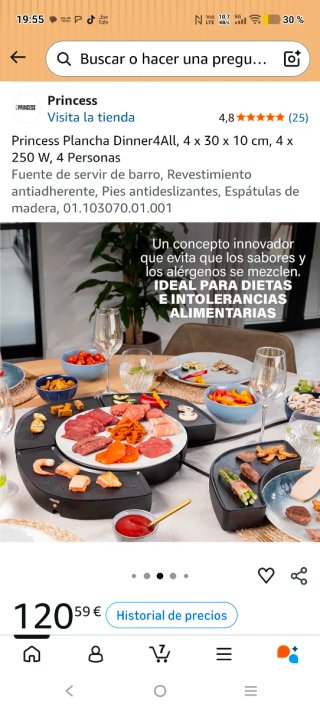 Plancha Princess Dinner4All para 4 personas