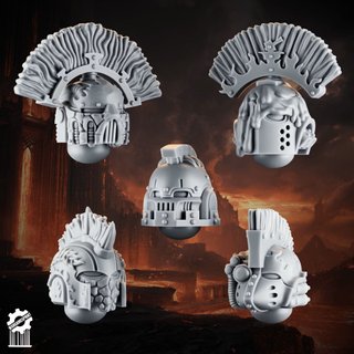 Set 4 Cascos Fire Lizards Wargamesprint 32mm