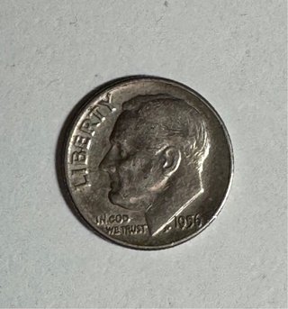 Moneda 1 Dime USA 1956 de Plata