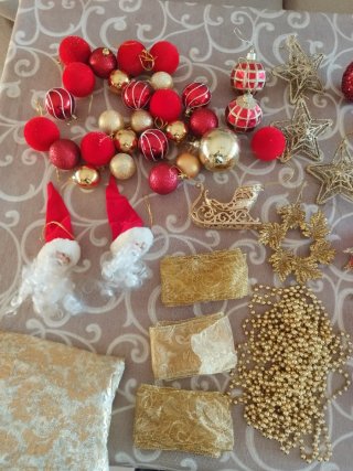 Lote completo de adornos par árbol de navidad 1.80