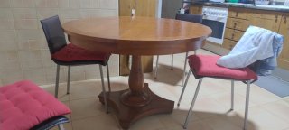 Mesa de comedor extensible de madera