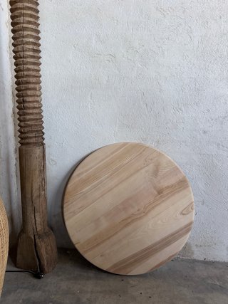Tablero de madera circular 6 unidades de roble