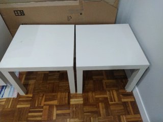2 Mesitas Bajas Blancas